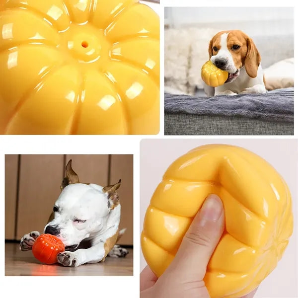 Artificial Pumpkin Pet Teething Puppy Sound Dog Toy Bite