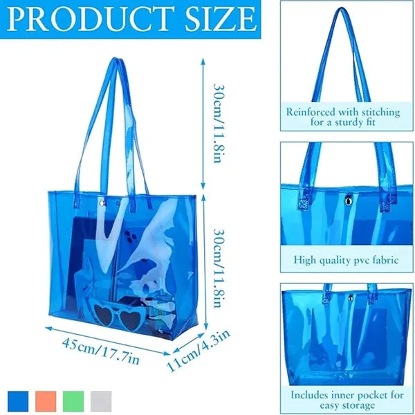 Waterproof PVC Beach Tote Bags for Women
