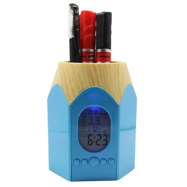 Electronic Calendar Pens Pencil Holder Cup