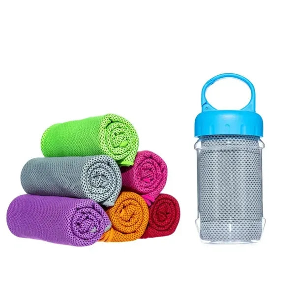 Cooling Towel With Carabiner Bottle