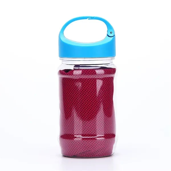 Cooling Towel With Carabiner Bottle