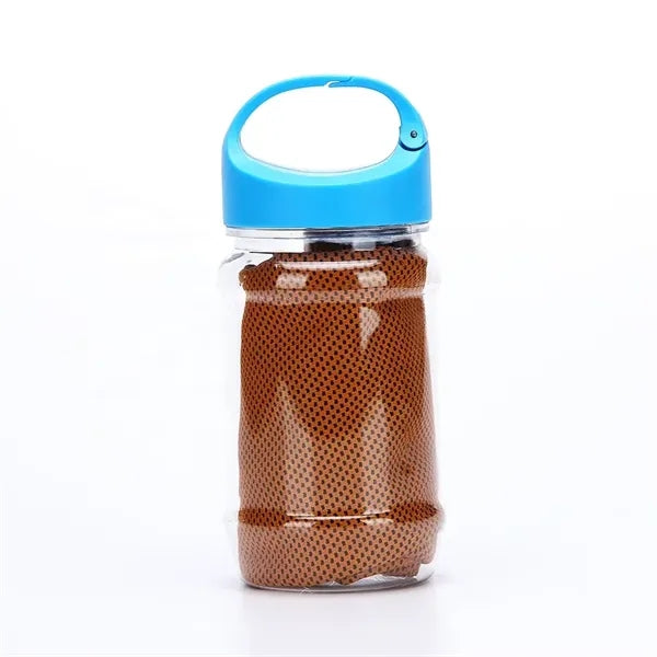 Cooling Towel With Carabiner Bottle