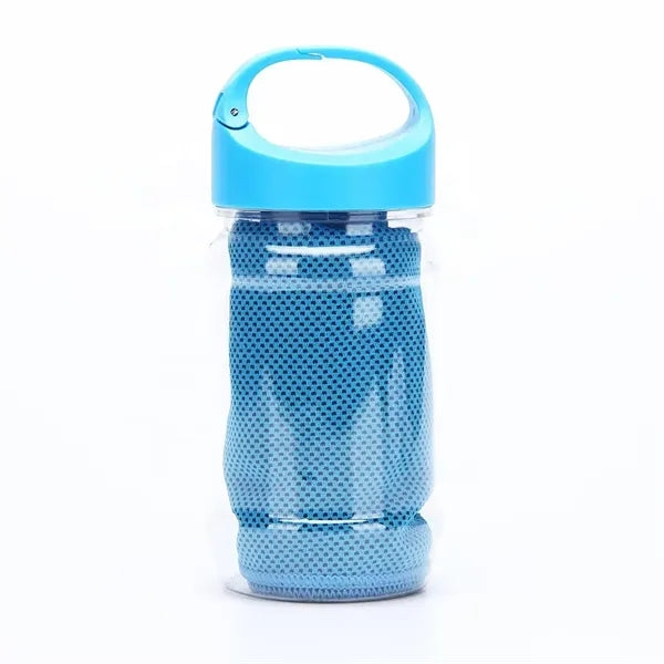 Cooling Towel With Carabiner Bottle