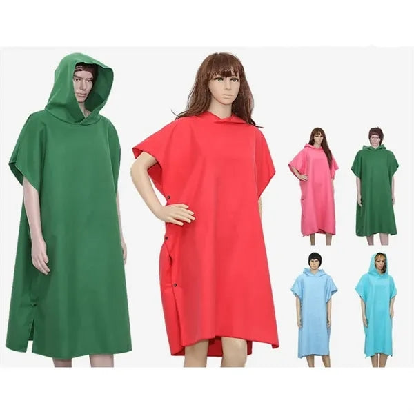 Change Bath Robe Poncho and Beach Towel in One with Hood