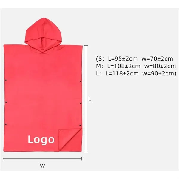 Change Bath Robe Poncho and Beach Towel in One with Hood
