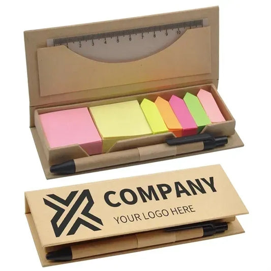 Sticky Note Set with Pen and Ruler and Ecological Case