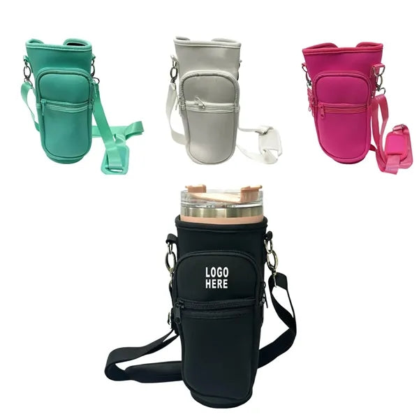 40oz Double Pocket Adjustable Shoulder Thermos Cup Sleeve