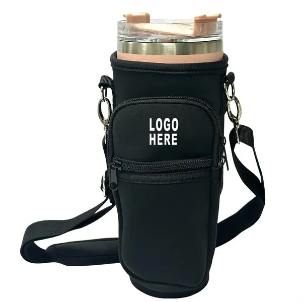 40oz Double Pocket Adjustable Shoulder Thermos Cup Sleeve