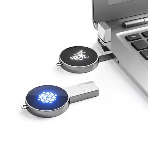 Personalized Metal Usb Flash Drive With Led Light