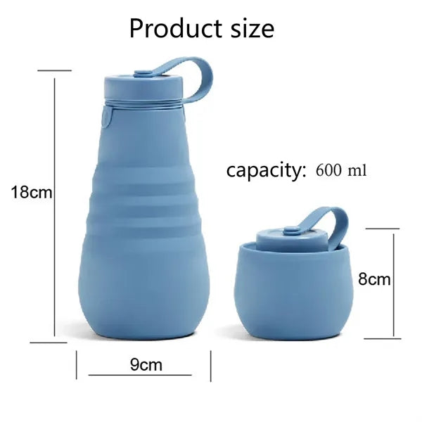 20oz Silicone Collapsible Water Bottle