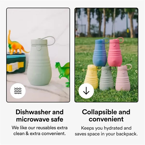 20oz Silicone Collapsible Water Bottle