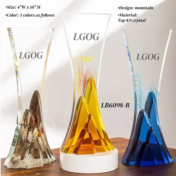 Colorful Crystal Recognition Awards Trophy Plaque