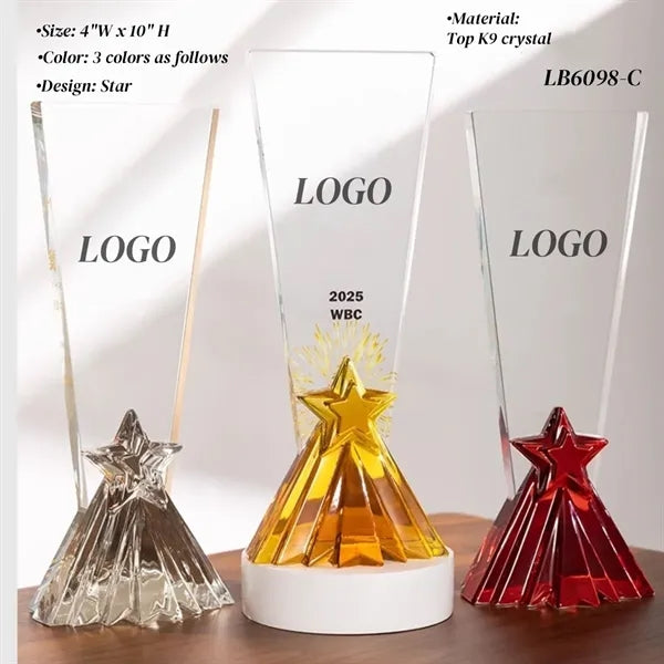 Colorful Crystal Recognition Awards Trophy Plaque