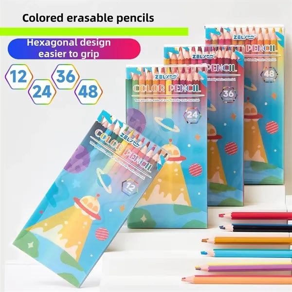 12 Color Erasable Colored Pencils