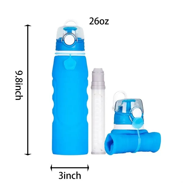 Food Grade Silicone Activated Carbon Filter Water Bottle