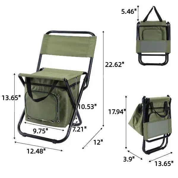 Portable Fishing Chair With Cooler Bag