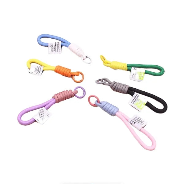 Short Lanyard Key Strap with Woven Label Tag