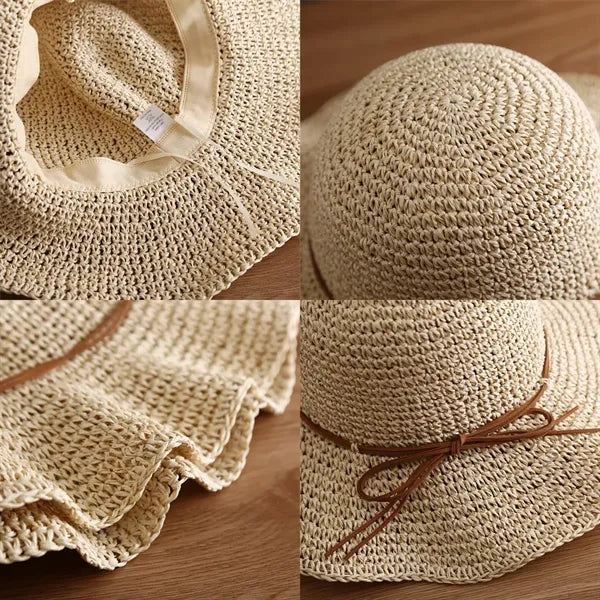 Collapsible Hand-Woven Straw Hat