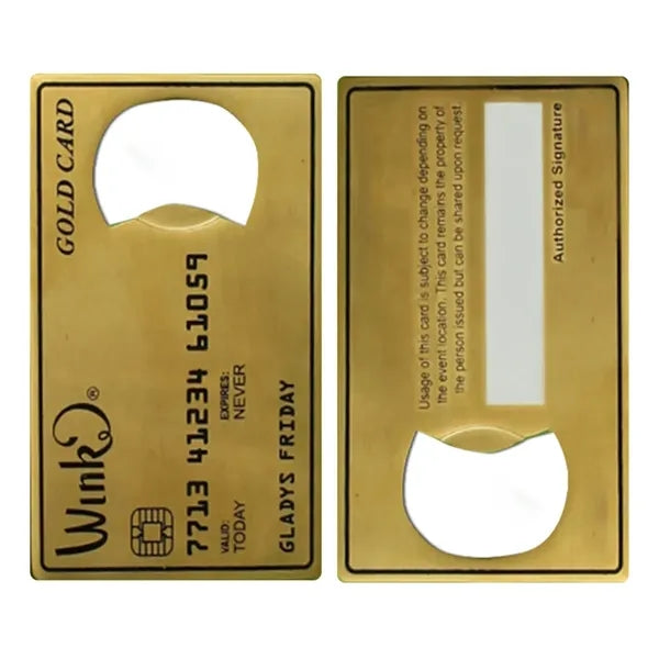 Gold Card Shaped Bottle Opener