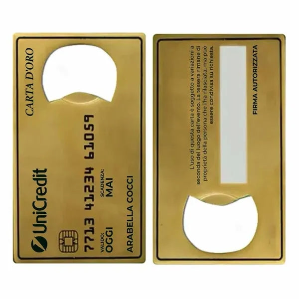 Gold Card Shaped Bottle Opener