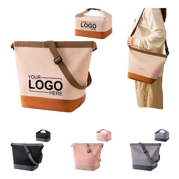 Foldable Tote Insulated Lunch Bag With Shoulder Strap