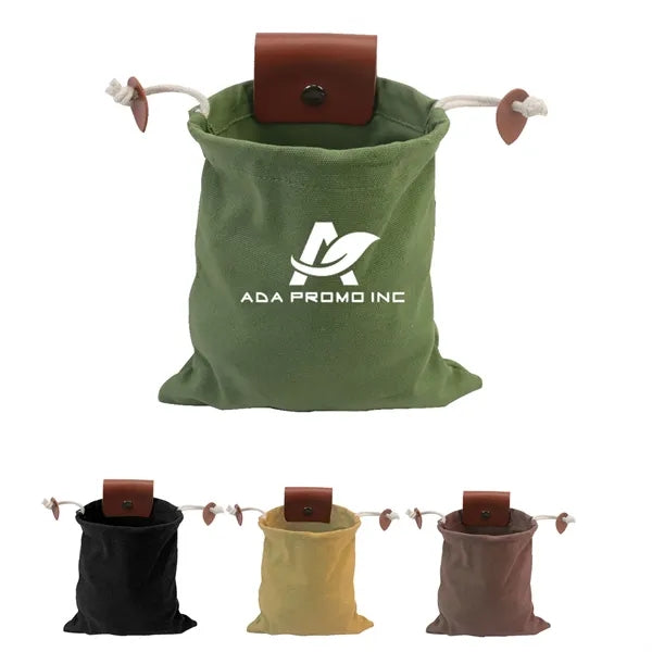 Foraging Pouch Leather Canvas Collapsible Bag