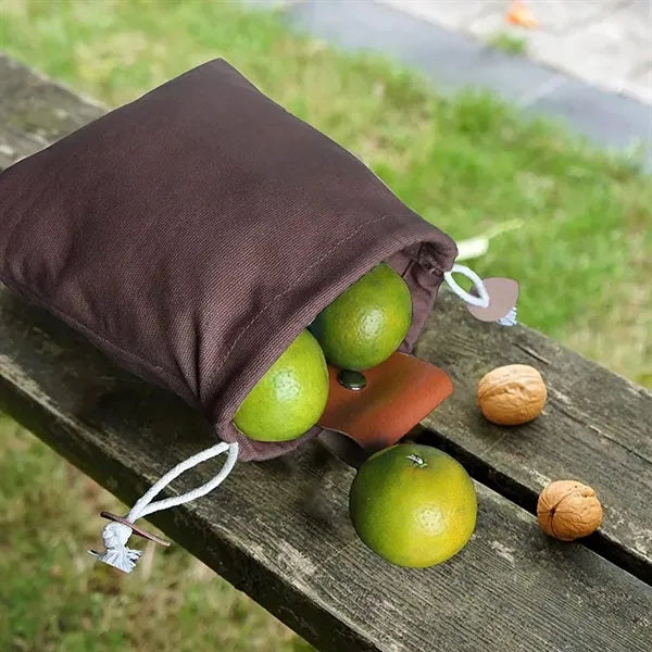 Foraging Pouch Leather Canvas Collapsible Bag