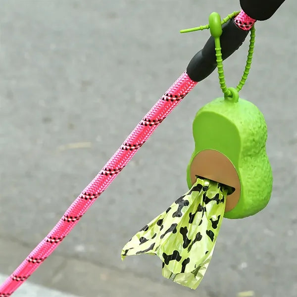 Dog Poop Bag Holder Set with Adjustable Leash