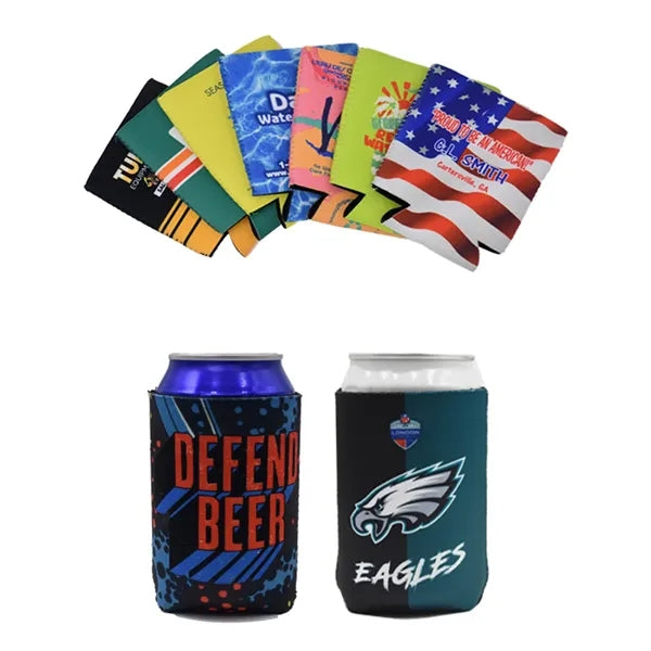 Full Color Neoprene Beverage Sleeves Collapsible Can Coolers