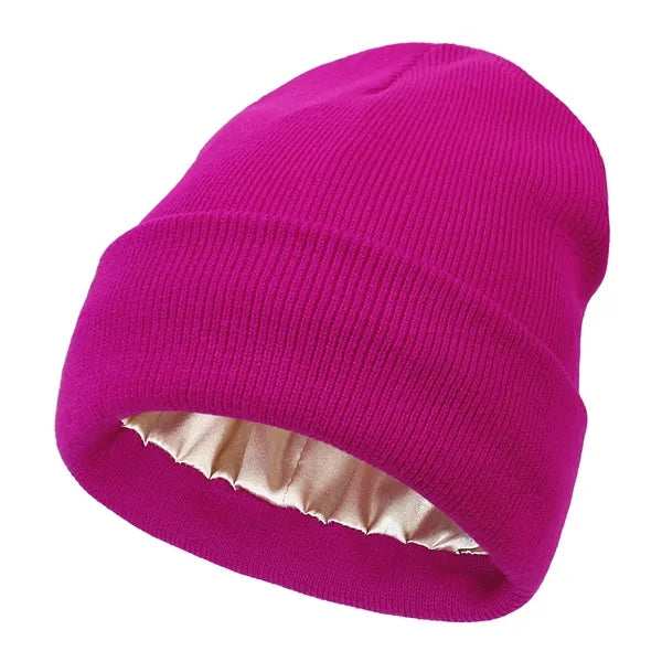 Satin Lined Winter Beanie Hats