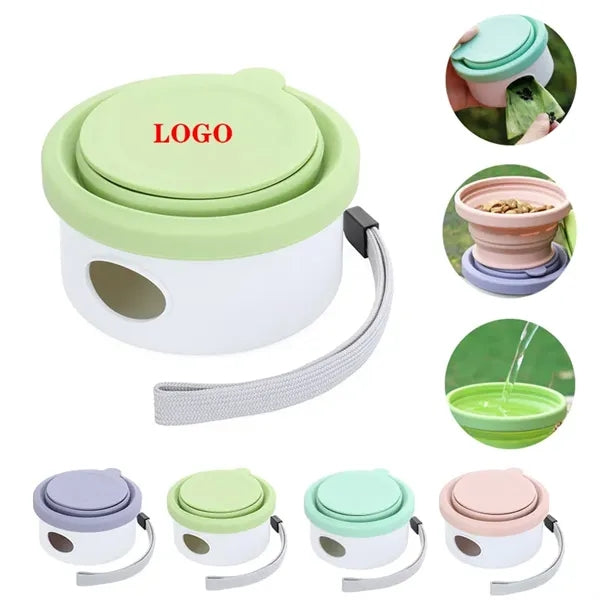 Collapsible Travel Dog Bowl with Lid