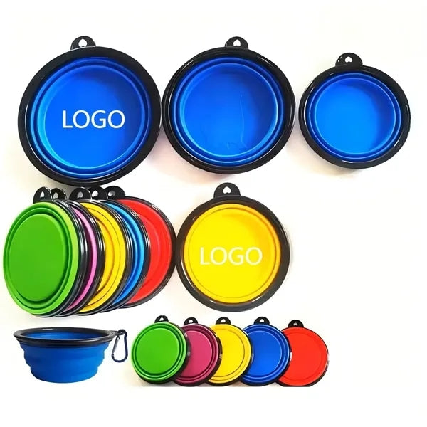 Collapsible colorful Pet Bowl Carabiner