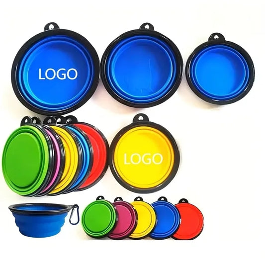 Collapsible colorful Pet Bowl Carabiner
