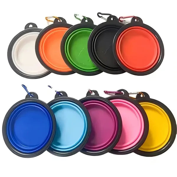 Collapsible colorful Pet Bowl Carabiner