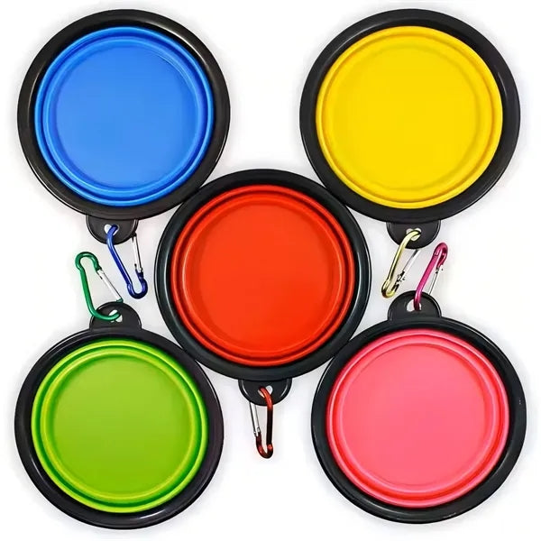 Collapsible colorful Pet Bowl Carabiner