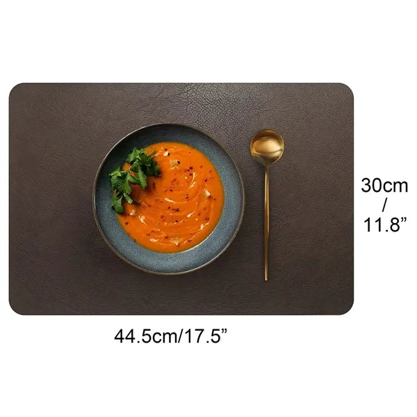 Faux Leather Placemats Waterproof Stain Resistant Table Mats