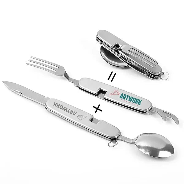 4 In 1 Multi Detachable Foldable Pocket Cutlery Set