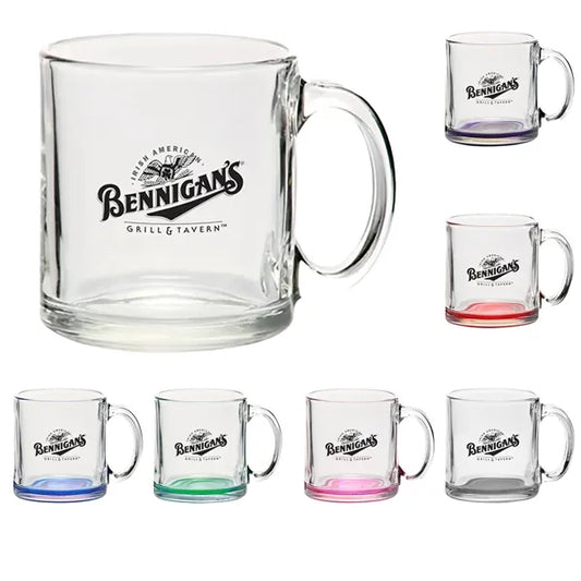 13 oz. Clear Glass Coffee Mugs