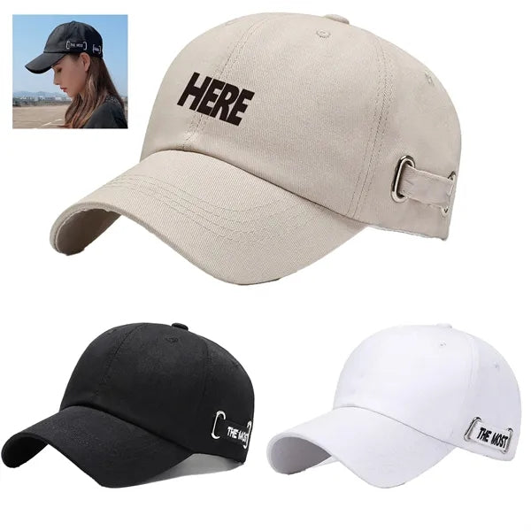 Solid color adjustable custom baseball cap
