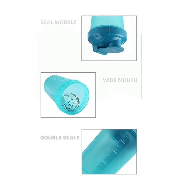 Plastic sports water bottle travel mug with stirrer ball