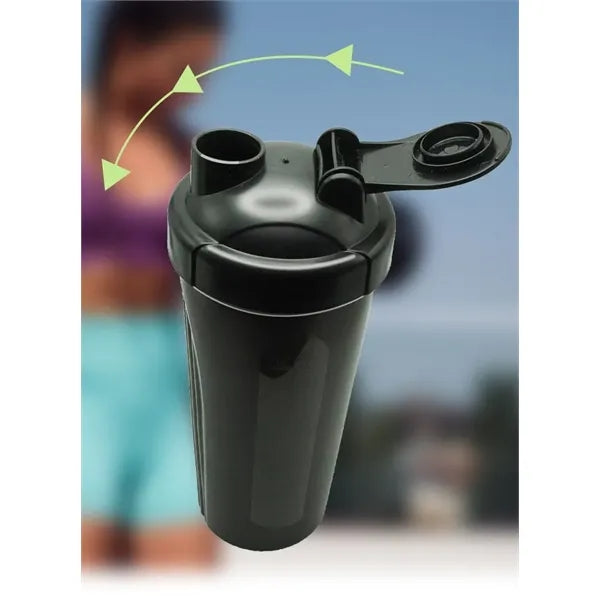 Plastic sports water bottle travel mug with stirrer ball