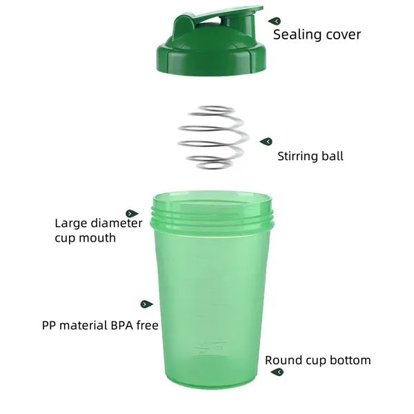 Plastic sports water bottle travel mug with stirrer ball