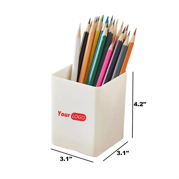 Minimalist Desktop Storage Pure White Plastic Pen Holder