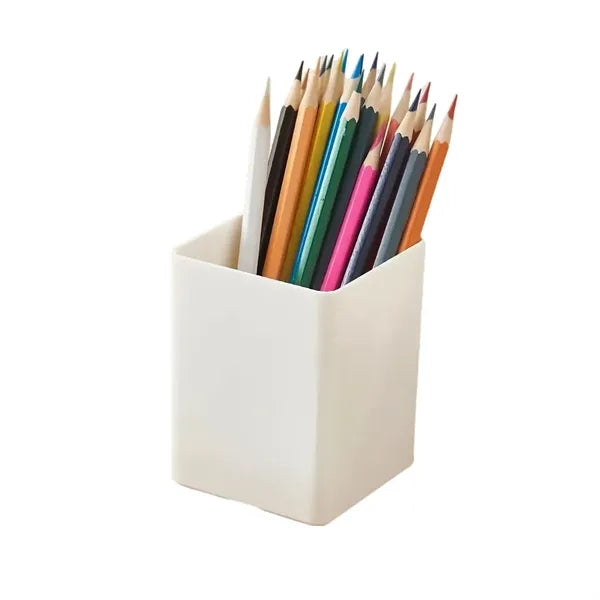 Minimalist Desktop Storage Pure White Plastic Pen Holder