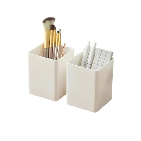 Minimalist Desktop Storage Pure White Plastic Pen Holder