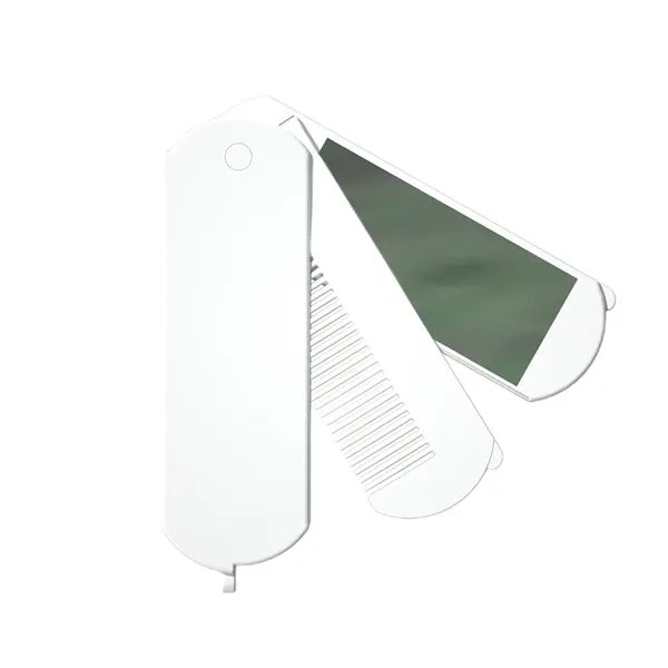 Portable Foldable Hairbrush with Makeup Mirror