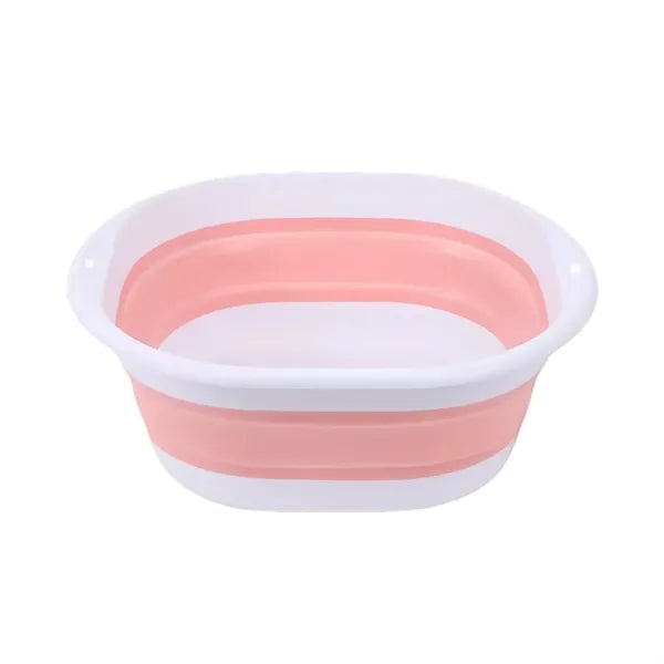 Portable Foldable Washing Basin Plastic and TPR Bucket