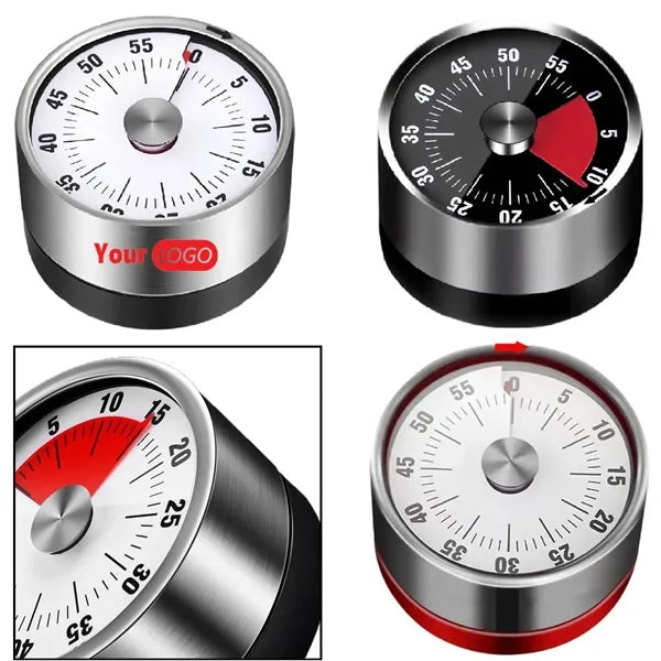Stainless Steel Mechanical Kitchen Timer with Magnetic Base