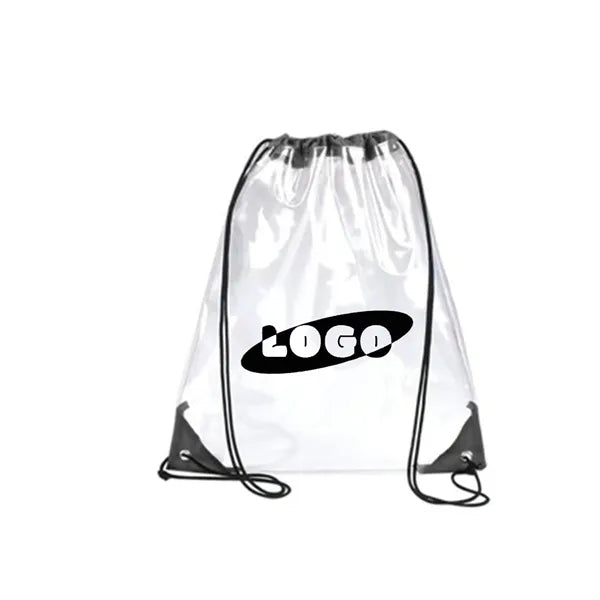 Transparent PVC Backpack Drawstring Bundle Pocket