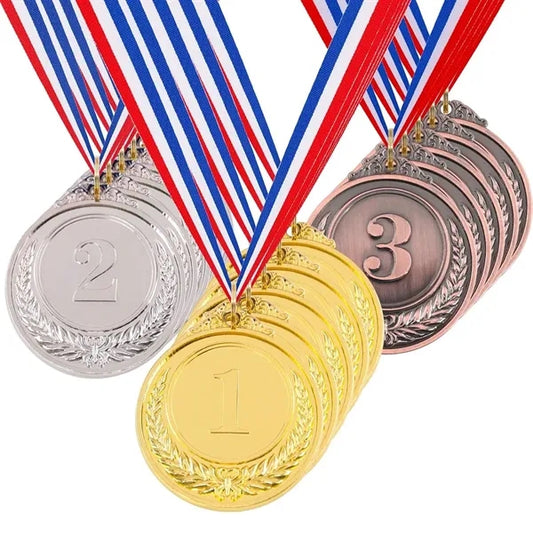 Gold Silver Bronze Award Medal with Ribbon for Competition